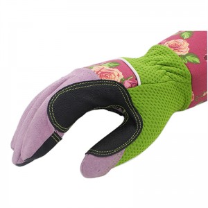 Gants de travail de jardinage Anti-coup de Rose pour femmes, gants durables en microfibre à manches longues