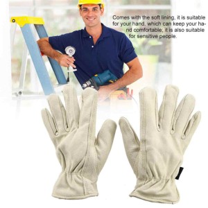 Odolné protiskluzové rukavice z vepřové kůže tlusté měkké zahradní rukavice pro práci na zahradě