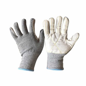 Sweat Proof Anti-cut Level 5 Work Gloves with Leather Reinforced Palm