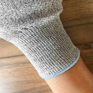 Устойчиви на изпотяване работни ръкавици против порязване ниво 5 с кожена подсилена длан