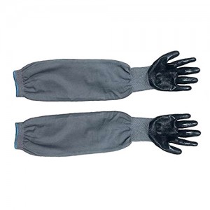 Long Sleeve 13g Polyester Knitted Gardening Glove Non Slip Durable Safety Work Gloves