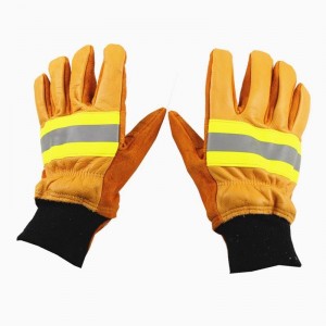 Fire Fighting and Rescue Gloves With Reflective Stripe Insulation Wear Resistant Durable Labor Protection Firefighter Gloves