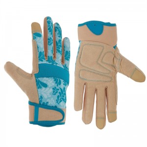 Blue Elegant Lady Garden Work Glove Anti Slip Touch Screen Safety Gloves