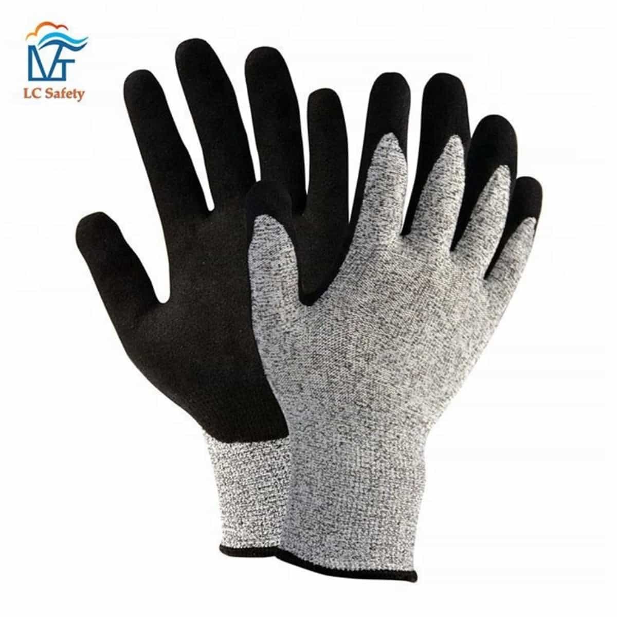 13g HPPE Industrial Cut Resistant Gloves with Sandy Nitrile Coating Palm