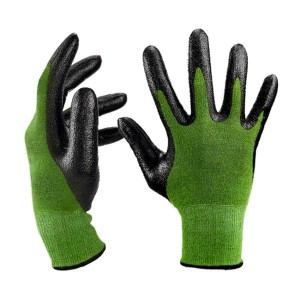Palm Coating Gardening Glove Sensitivity Work Glove Bamboo Fabric with Nitrile for Gardening Fishing Clamming