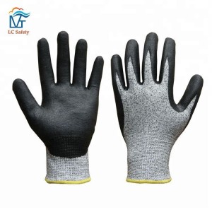 Bopaki ba Oli ea Nylon Liner Cut Resistant MicroFoam Nitrile Coated Gloves