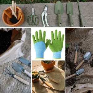 Children garden glove oem logo latex rubber coated Green anti Abrasion work Gloves for Kids DIY