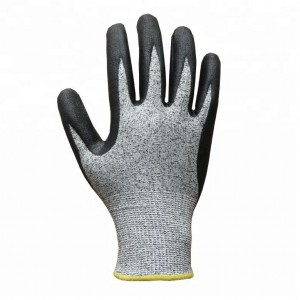 Nylonforing Oliefast, skærebestandige mikroskum nitrilbelagte handsker