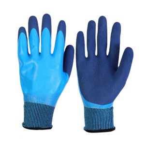 ရေစိုခံ Latex Rubber Double Coated PPE Protection Glove