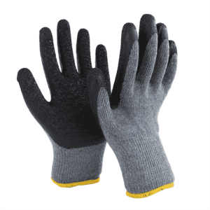 دستکش محافظ دست ساختمانی 10 گیج پلی استر آبی لاتکس چروک شده با پوشش کف دست