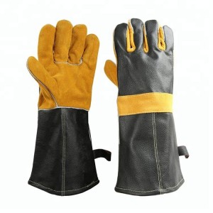 Extremi caloris resistens Anti Slip IMPERVIUS Leather BBQ Gloves