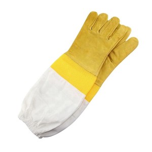 Pčelarske profesionalne sigurnosne žute kožne rukavice za uzgoj pčela, prozračne