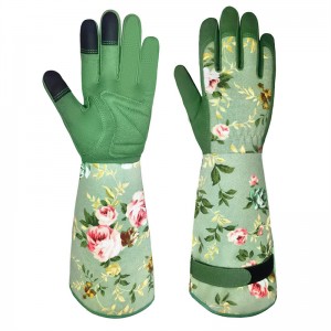 Легкие зеленые/синие садовые перчатки с длинными рукавами