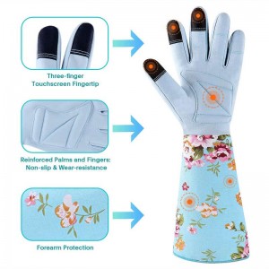 Chiedza Huremu Girazi/Blue Long Sleeve Garden Gloves