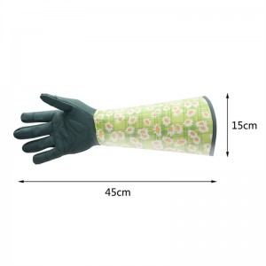 Жаночыя скураныя жаночыя садоўніцкія працоўныя пальчаткі з доўгім рукавом Воданепранікальныя пальчаткі для абрэзкі