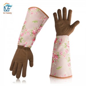 Long Sleeve Women Leather Gardening Work Gloves Waterproof Pruning Trimming Glove
