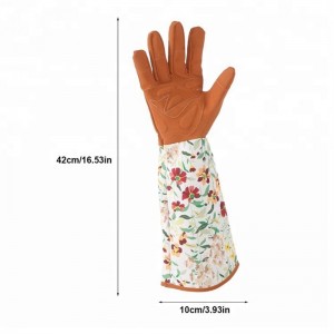 Dámske kožené záhradnícke pracovné rukavice s dlhým rukávom Vodotesné zastrihávacie rukavice