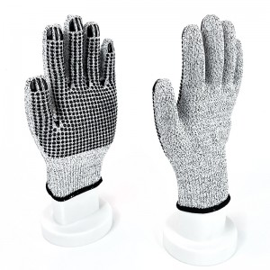 Կտրման դիմացկուն Dot Grip ձեռնոցներ PVC ծածկով Լավագույն կտրվածքի դիմացկուն ձեռնոցներ շինարարության համար