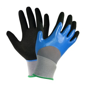 13Gauge Waterproof Smooth Sandy Nitrile Palm Coated Gloves Home Use Durable Protection Glove
