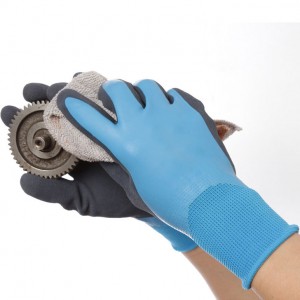 13ゲージ防水滑らかな砂質ニトリルパームコーティング手袋家庭用耐久性のある保護手袋