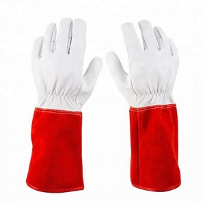 Kidskin Leather Hands Protector Long Sleeve Non Puncture Garden Gloves
