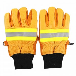 Găng tay chữa cháy và cứu hộ có sọc phản quang cách nhiệt chống mài mòn Bảo hộ lao động bền Găng tay lính cứu hỏa