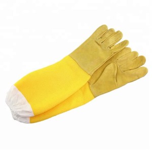 Beekeeping Apicultura Professional Security Yellow Leather Breathable Bee Culture Gloves