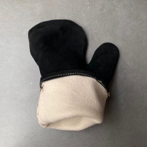 luva churrasco 2 fingers black cow split full cotton liner guantes para asados for dutch ovens