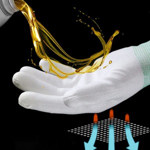 Робочі рукавички загального призначення з поліуретановим покриттям. Високоякісні нейлонові захисні робочі рукавички