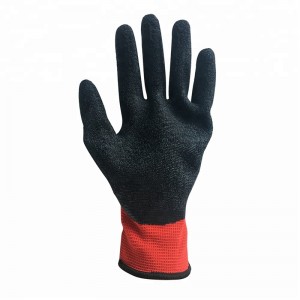 13 gauge polyester gekreukte latex gecoate handschoen