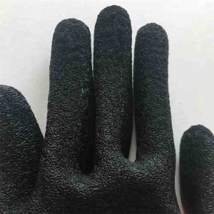 13 Gauge Polyester Crinkle Latex Coated Handske
