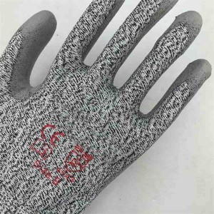 13 gauge HPPE snijbestendige grijze PU-gecoate handschoenen voor werkbescherming