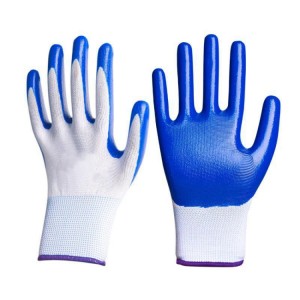 Firm Grip Assembly Gloves Manufacturer Puncture Resistant Gardening Nitrile Coated Gloves