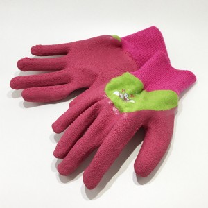 Памучна градинарска ракавица Gloveman против лизгање на големо за дишење за деца со печатење од картон