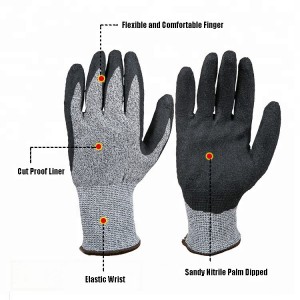 Visokokvalitetne vodootporne rukavice otporne na posjekotine crne pješčane nitrilne rukavice rukavice za naftnu industriju