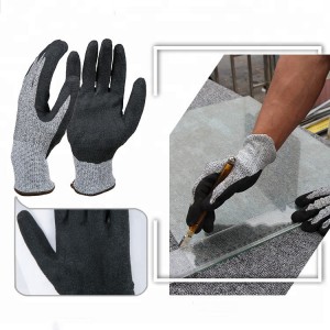 High Quality Waterproof Cut Resistant Black Sandy Nitrile Coated Gloves oil industry gloves