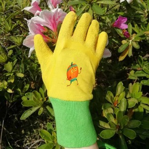 Gloveman Anti Slip Breathable Bulk Kids Cotton Gardening Glove with Carton Print