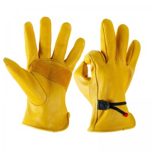 Жіночі шкіряні шкіряні рукавички для захисту рук, робочі садові рукавички Короткі рукавички з регульованим зап'ястям