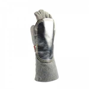 Ọta Ọta ịgbado ọkụ Aluminized Back Welding Glove Heat Shield