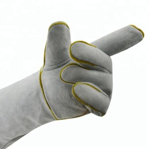 Черные сварочные перчатки из коровьего спилка для тяжелых условий эксплуатации cuero guantes Soldar trabajo