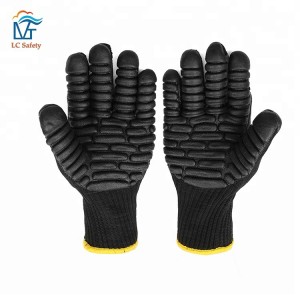 Safety Work Rubber Foam Latex Coated Anti Vibration Gloves synthetic rubber tpr arbeits handschuhe