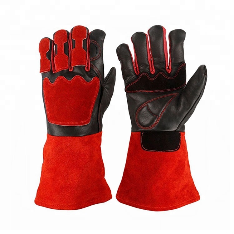 Construction Work Industrial Goatskin Leather Argon Arc Welding Gloves