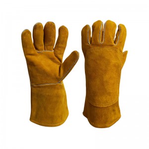 Long Uaccam Split Leather Welding Gloves confirmati Duplex Back Labor Protection Glove