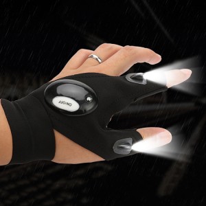 LED Light Flashlight Magic Fingerless Waterproof Fishing Gloves Fishing Tackle