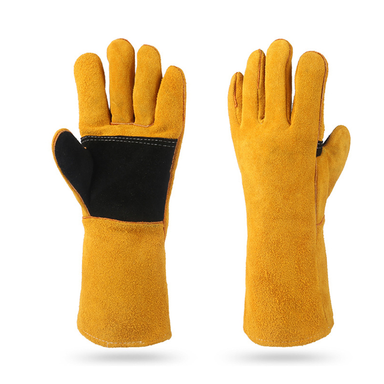 Wholesale Winter Warm Industrial Hand Work Protective Work Leather Welding Gloves