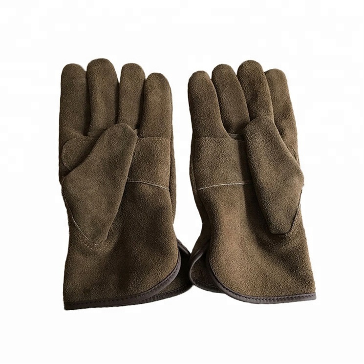 Best Custom Outdoor Work Construction Driving Brown Leather Gloves luva de couro masculino