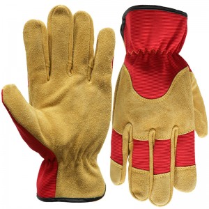 Gants de protection du travail en cuir pour machines lourdes, gants courts en cuir de construction