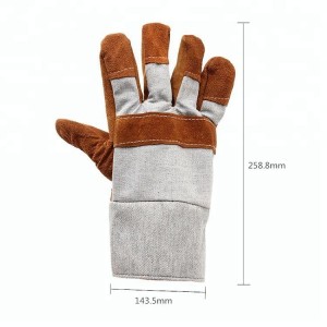 Short Cow Split Cheap Leather Hand Gloves for Construction Work