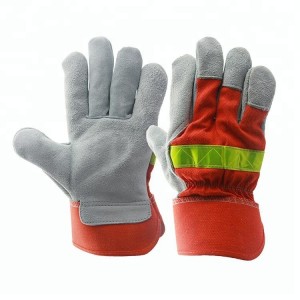 OEM Cheap Red Back Cow Split Leather Work Gloves