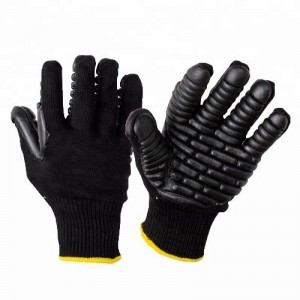 Sikkerhedsarbejde Gummi Skum Latex Coated Anti Vibration Handsker syntetisk gummi tpr arbeits handschuhe